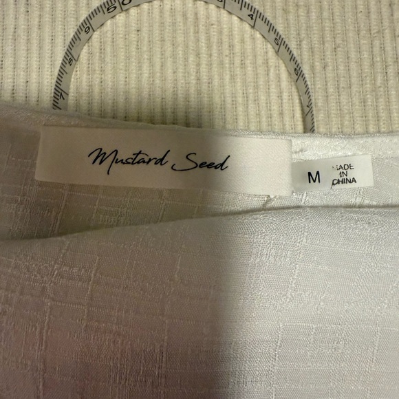 Mustard Seed Cream Wrap Blouse with Relaxed Style - Picture 4 of 9